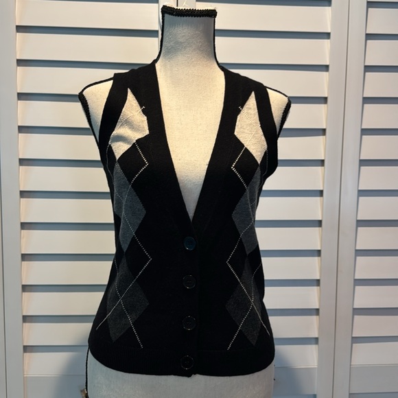 Express Design Studio NWOT buttoned Vest in Nylon, Viscose & wool blend. - Picture 3 of 7